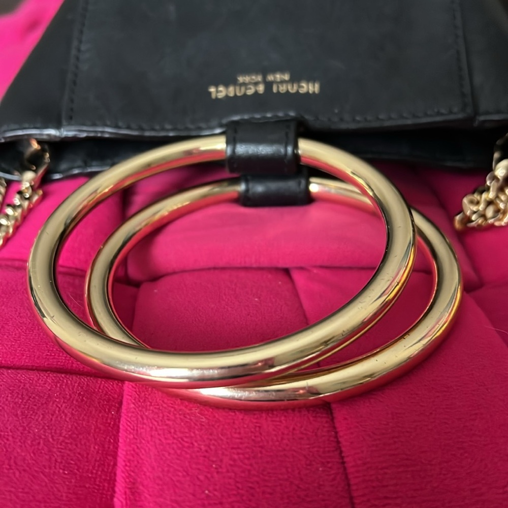Henri Bendel Black Mini Bag with Gold Accent - Picture 9 of 15